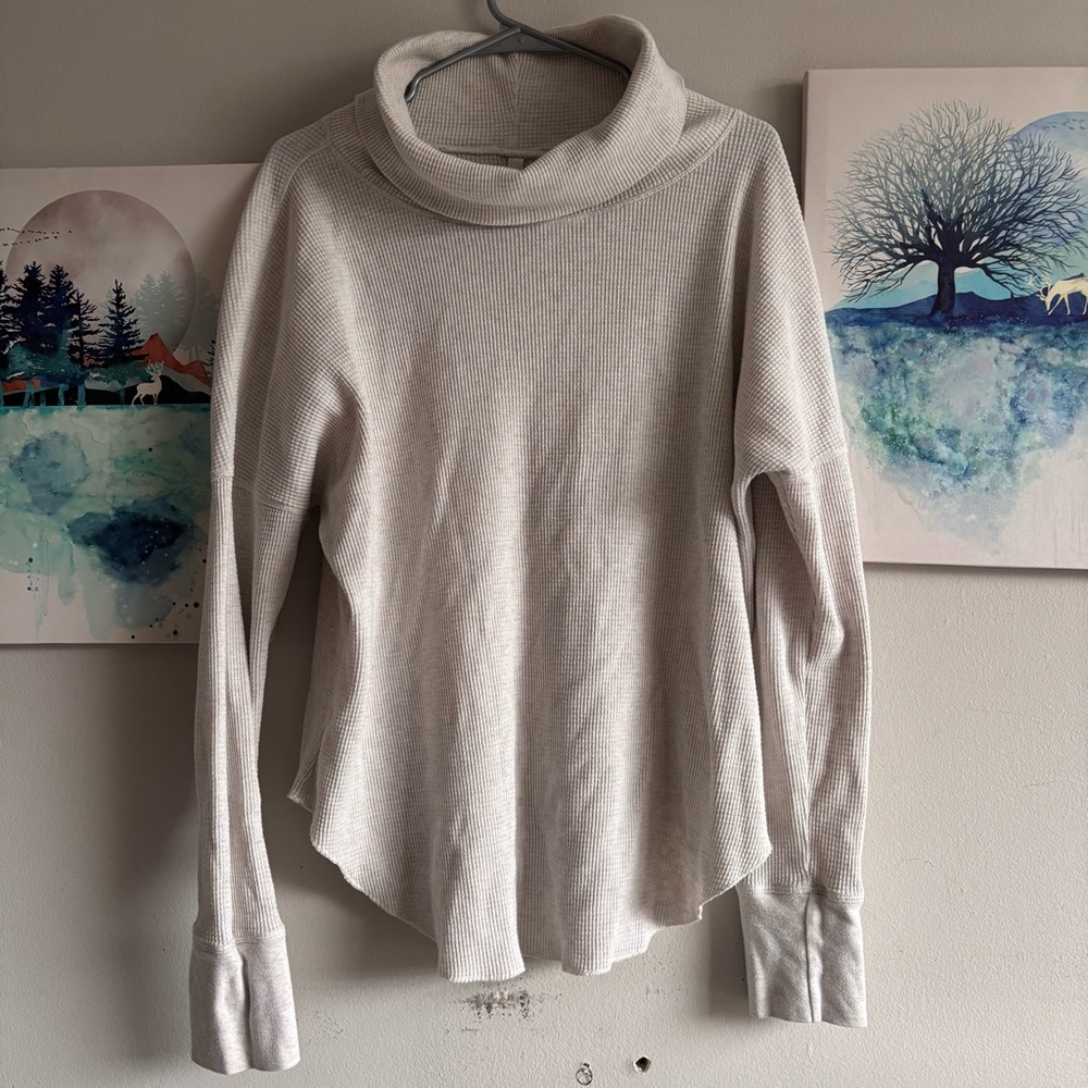 Aritzia The Group Babaton Waffle Cozy Cream Turtleneck Sweater XL - Picture 1 of 7